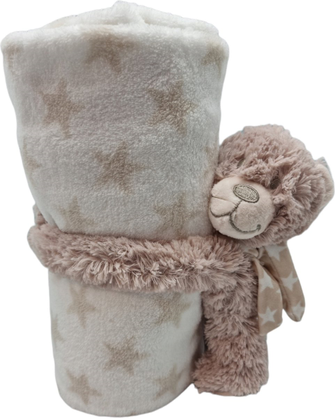 Antonio baby deken met knuffel – baby kraam cadeau – knuffel beer – fleece  deken 75 x 101 cm kopen | Baby / Geboorte
