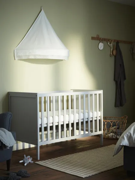 Baby Bedhemeltje - Wit - 100% Polyester - Uni Hemeltje - Klamboe - Ledikant  - Wieg - Baby Sluier - kopen | Baby / Geboorte