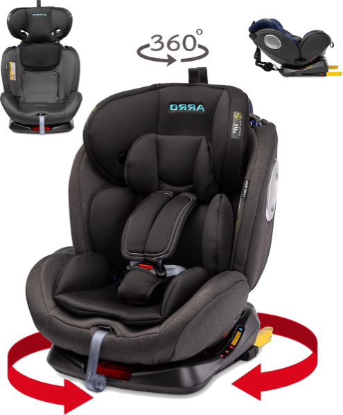 Caretero Autostoel ARRO kinderautostoel Isofix draaibaar - Autostoeltje 0-36 kg - groep 0+ 1+2+3 Voorwaarts en achterwaarts vervoeren BLACK kopen | Baby / Geboorte