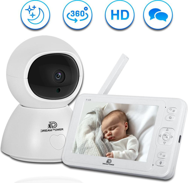 Dream Power Babyfoon met Camera & Slaapliedjes – 1080p Baby Monitor met  Nachtzicht – Draadloze Babyphone incl. 360 Graden Camera en  Terugspreekfunctie – Wit kopen | Baby / Geboorte