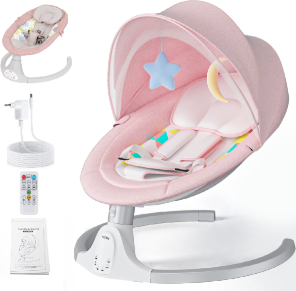 Bioby Elektrisch Wipstoel - Baby Schommelstoel - Elektrische Babyschommel -  Babyswing - Wipstoeltjes voor Baby met Muggennet - Roze kopen | Baby /  Geboorte