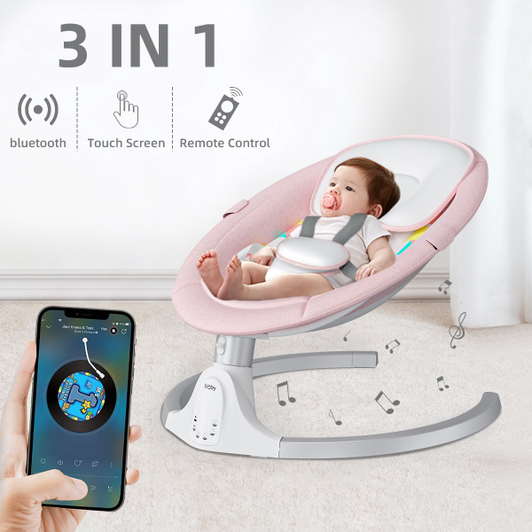 Elektrische BabySchommel - Wipstoel Elektrisch - Baby Swing - Muziek -  UPGRADED - Roze kopen | Baby / Geboorte