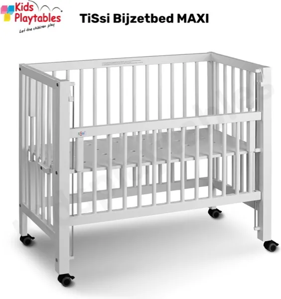 TiSsi® Ledikant Bedkant Maxi Wit | Co sleeper | Baby bed | Peuterbed |  Kinderbed | Wieg | Bijzetbed | Kinderkamer | Kinderopvang kopen | Baby /  Geboorte